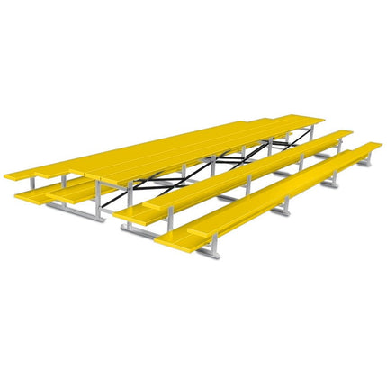 Jaypro Sports Bleacher - 21 ft. (3 Row - Double Foot Plank) - Back - To - Back (Powder Coated) BTDP-321PC - Play and Sync