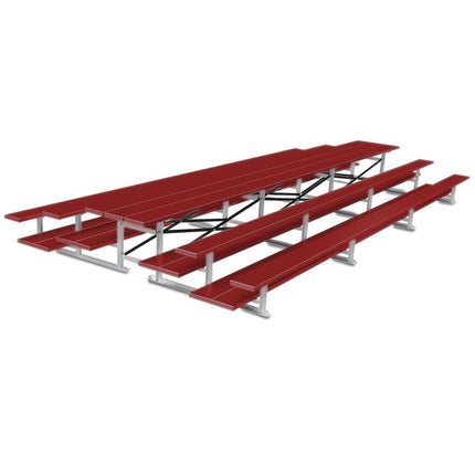 Jaypro Sports Bleacher - 21 ft. (3 Row - Double Foot Plank) - Back - To - Back (Powder Coated) BTDP-321PC - Play and Sync