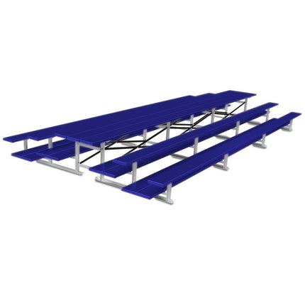 Jaypro Sports Bleacher - 21 ft. (3 Row - Double Foot Plank) - Back - To - Back (Powder Coated) BTDP-321PC - Play and Sync