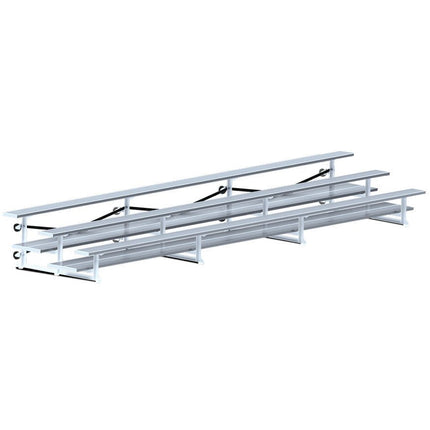 Jaypro Sports Bleacher - 21 ft. (3 Row - Double Foot Plank) - Tip & Roll | BLDP - 321TRG BLDP-321TRG - Play and Sync
