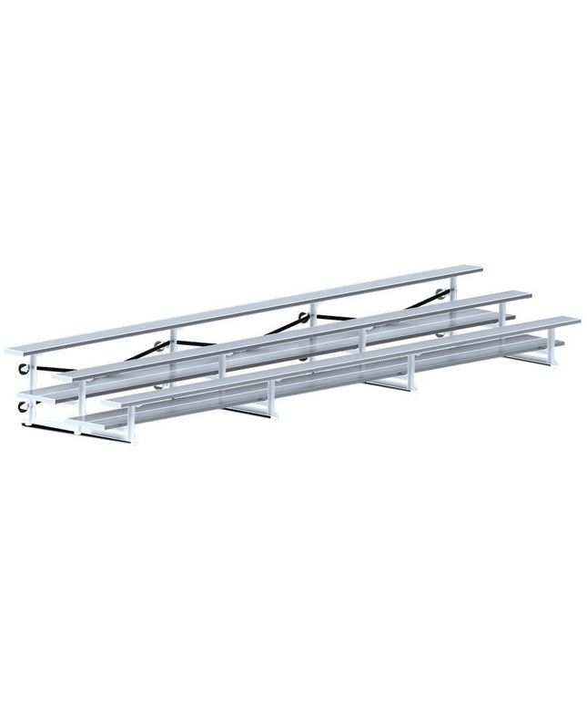 Jaypro Sports Bleacher - 21 ft. (3 Row - Double Foot Plank) - Tip & Roll | BLDP - 321TRG BLDP-321TRG - Play and Sync