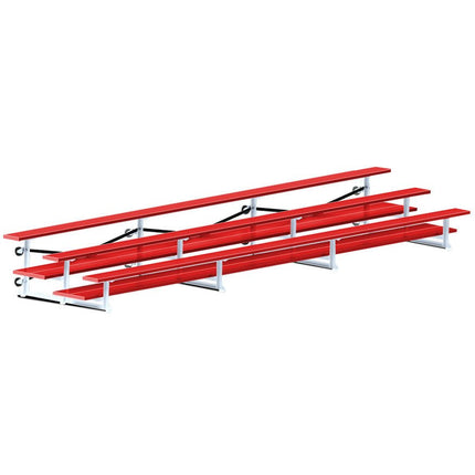 Jaypro Sports Bleacher - 21 ft. (3 Row - Double Foot Plank) - Tip & Roll (Powder Coated) BLDP-321TRGPC - Play and Sync
