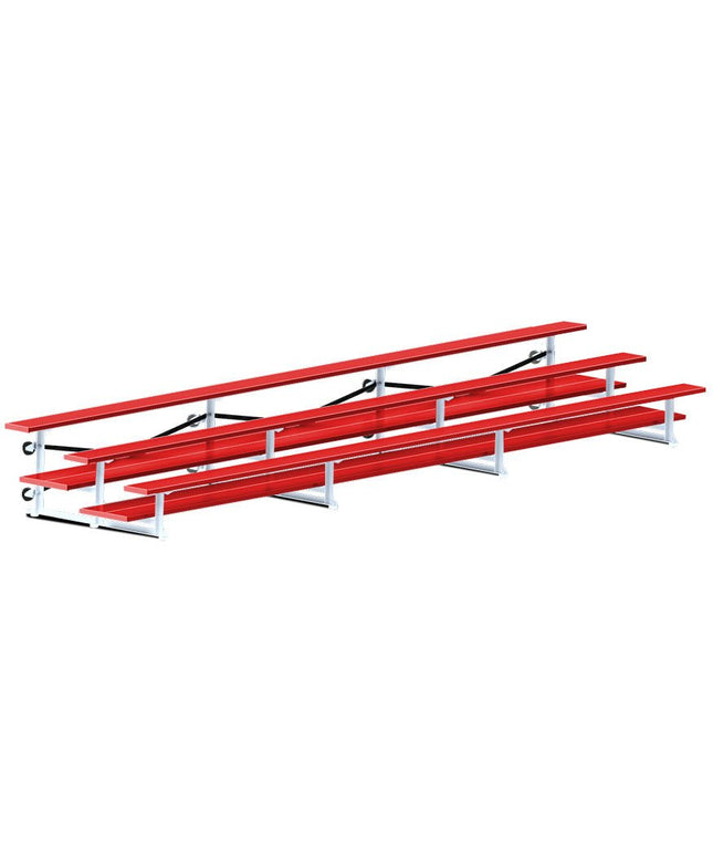 Jaypro Sports Bleacher - 21 ft. (3 Row - Double Foot Plank) - Tip & Roll (Powder Coated) BLDP-321TRGPC - Play and Sync