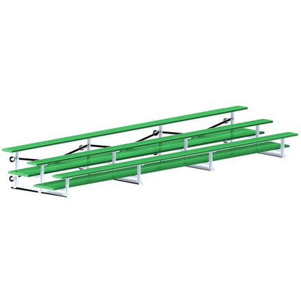 Jaypro Sports Bleacher - 21 ft. (3 Row - Double Foot Plank) - Tip & Roll (Powder Coated) BLDP-321TRGPC - Play and Sync