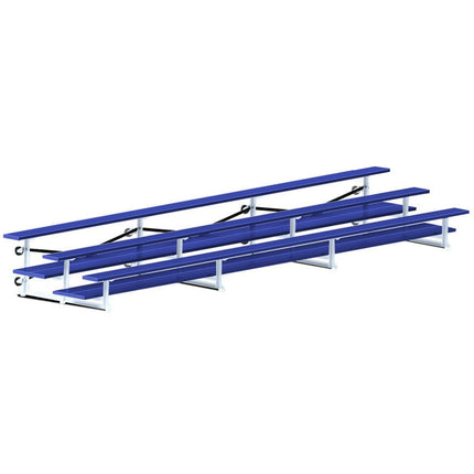 Jaypro Sports Bleacher - 21 ft. (3 Row - Double Foot Plank) - Tip & Roll (Powder Coated) BLDP-321TRGPC - Play and Sync