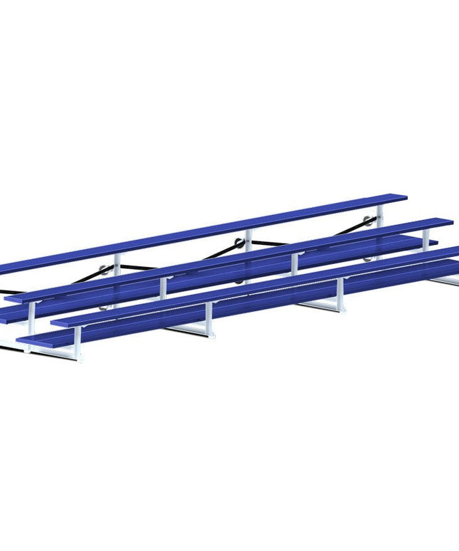 Jaypro Sports Bleacher - 21 ft. (3 Row - Double Foot Plank) - Tip & Roll (Powder Coated) BLDP-321TRGPC - Play and Sync