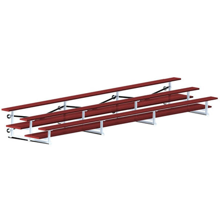 Jaypro Sports Bleacher - 21 ft. (3 Row - Double Foot Plank) - Tip & Roll (Powder Coated) BLDP-321TRGPC - Play and Sync