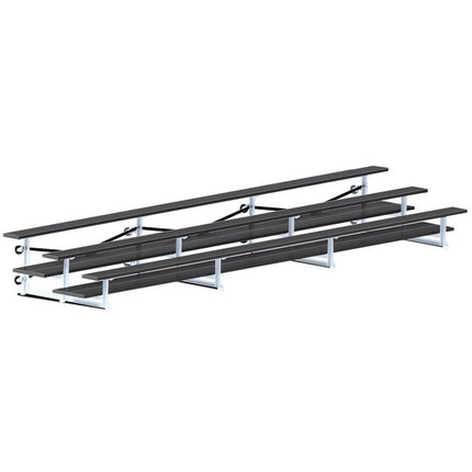 Jaypro Sports Bleacher - 21 ft. (3 Row - Double Foot Plank) - Tip & Roll (Powder Coated) BLDP-321TRGPC - Play and Sync