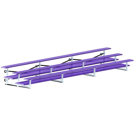 Jaypro Sports Bleacher - 21 ft. (3 Row - Double Foot Plank) - Tip & Roll (Powder Coated) BLDP-321TRGPC - Play and Sync