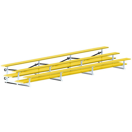 Jaypro Sports Bleacher - 21 ft. (3 Row - Double Foot Plank) - Tip & Roll (Powder Coated) BLDP-321TRGPC - Play and Sync