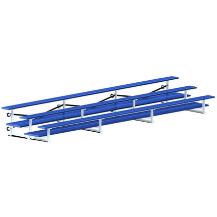 Jaypro Sports Bleacher - 21 ft. (3 Row - Double Foot Plank) - Tip & Roll (Powder Coated) BLDP-321TRGPC - Play and Sync