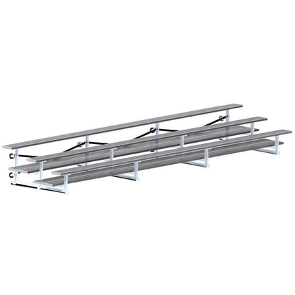 Jaypro Sports Bleacher - 21 ft. (3 Row - Double Foot Plank) - Tip & Roll (Powder Coated) BLDP-321TRGPC - Play and Sync