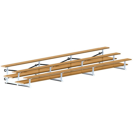 Jaypro Sports Bleacher - 21 ft. (3 Row - Double Foot Plank) - Tip & Roll (Powder Coated) BLDP-321TRGPC - Play and Sync