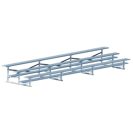 Jaypro Sports Bleacher - 21 ft. (3 Row - Single Foot Plank) - All Aluminum | BLCH - 321AL BLCH-321AL - Play and Sync