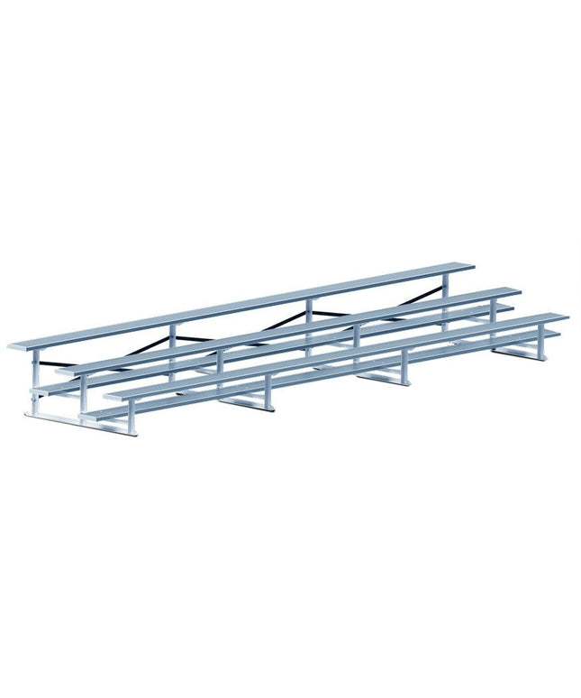 Jaypro Sports Bleacher - 21 ft. (3 Row - Single Foot Plank) - All Aluminum | BLCH - 321AL BLCH-321AL - Play and Sync