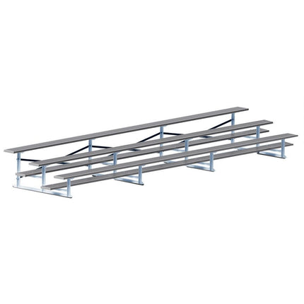 Jaypro Sports Bleacher - 21 ft. (3 Row - Single Foot Plank) - All Aluminum (Powder Coated) BLCH-321ALPC - Play and Sync