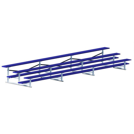 Jaypro Sports Bleacher - 21 ft. (3 Row - Single Foot Plank) - All Aluminum (Powder Coated) BLCH-321ALPC - Play and Sync