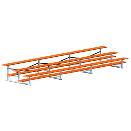 Jaypro Sports Bleacher - 21 ft. (3 Row - Single Foot Plank) - All Aluminum (Powder Coated) BLCH-321ALPC - Play and Sync