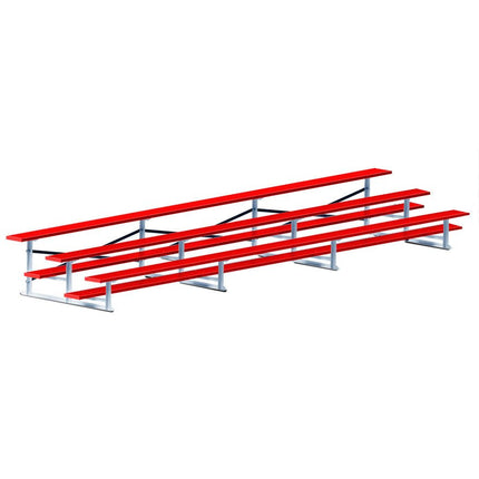 Jaypro Sports Bleacher - 21 ft. (3 Row - Single Foot Plank) - All Aluminum (Powder Coated) BLCH-321ALPC - Play and Sync