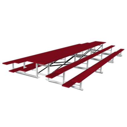 Jaypro Sports Bleacher - 21 ft. (3 Row - Single Foot Plank) - Back - To - Back (Powder Coated) BTBB-321PC - Play and Sync
