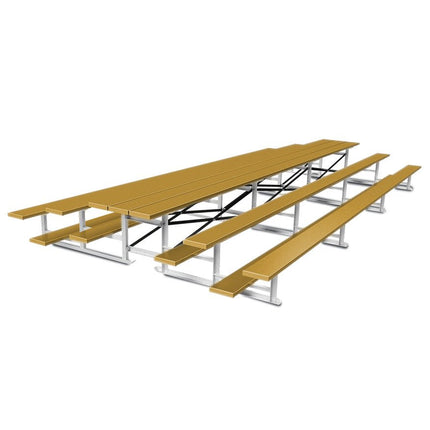 Jaypro Sports Bleacher - 21 ft. (3 Row - Single Foot Plank) - Back - To - Back (Powder Coated) BTBB-321PC - Play and Sync