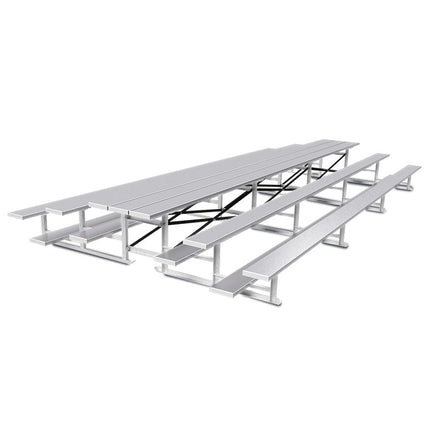 Jaypro Sports Bleacher - 21 ft. (3 Row - Single Foot Plank) - Back - To - Back (Powder Coated) BTBB-321PC - Play and Sync