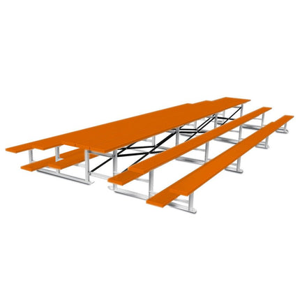 Jaypro Sports Bleacher - 21 ft. (3 Row - Single Foot Plank) - Back - To - Back (Powder Coated) BTBB-321PC - Play and Sync