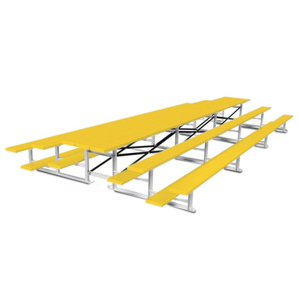 Jaypro Sports Bleacher - 21 ft. (3 Row - Single Foot Plank) - Back - To - Back (Powder Coated) BTBB-321PC - Play and Sync