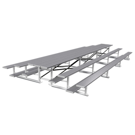 Jaypro Sports Bleacher - 21 ft. (3 Row - Single Foot Plank) - Back - To - Back (Powder Coated) BTBB-321PC - Play and Sync
