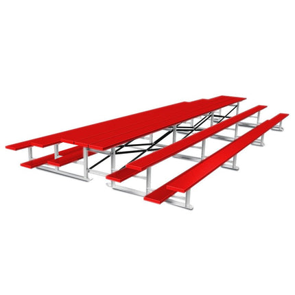 Jaypro Sports Bleacher - 21 ft. (3 Row - Single Foot Plank) - Back - To - Back (Powder Coated) BTBB-321PC - Play and Sync