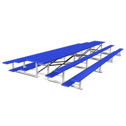 Jaypro Sports Bleacher - 21 ft. (3 Row - Single Foot Plank) - Back - To - Back (Powder Coated) BTBB-321PC - Play and Sync