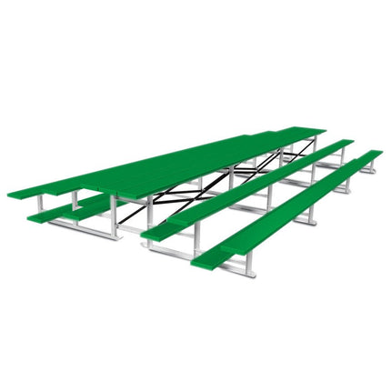 Jaypro Sports Bleacher - 21 ft. (3 Row - Single Foot Plank) - Back - To - Back (Powder Coated) BTBB-321PC - Play and Sync