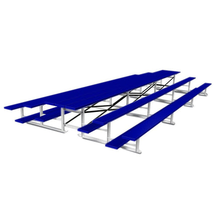 Jaypro Sports Bleacher - 21 ft. (3 Row - Single Foot Plank) - Back - To - Back (Powder Coated) BTBB-321PC - Play and Sync