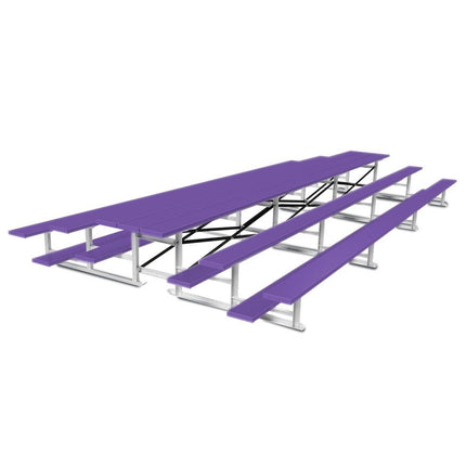Jaypro Sports Bleacher - 21 ft. (3 Row - Single Foot Plank) - Back - To - Back (Powder Coated) BTBB-321PC - Play and Sync