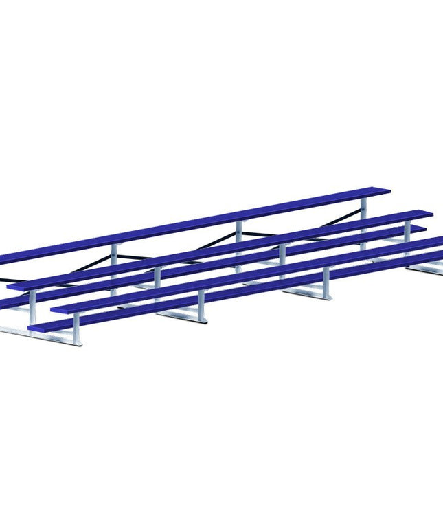 Jaypro Sports Bleacher - 21 ft. (3 Row - Single Foot Plank) - Standard, Outdoor (Powder Coated) BLCH-321PC - Play and Sync
