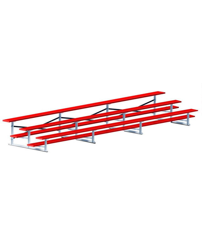 Jaypro Sports Bleacher - 21 ft. (3 Row - Single Foot Plank) - Standard, Outdoor (Powder Coated) BLCH-321PC - Play and Sync