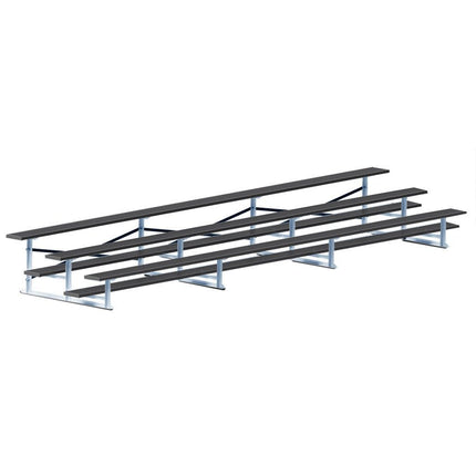 Jaypro Sports Bleacher - 21 ft. (3 Row - Single Foot Plank) - Standard, Outdoor (Powder Coated) BLCH-321PC - Play and Sync