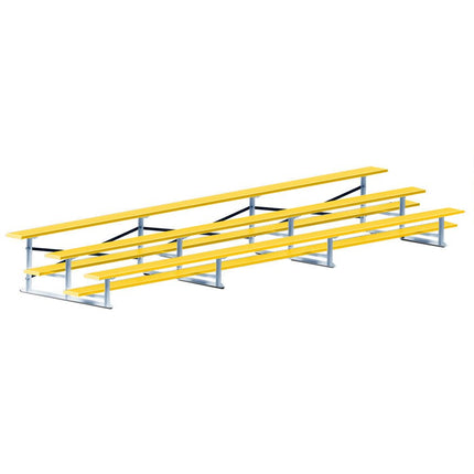 Jaypro Sports Bleacher - 21 ft. (3 Row - Single Foot Plank) - Standard, Outdoor (Powder Coated) BLCH-321PC - Play and Sync