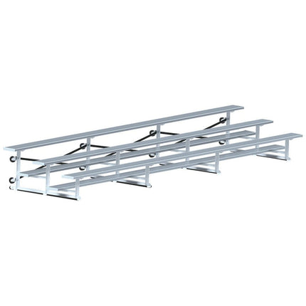 Jaypro Sports Bleacher - 21 ft. (3 Row - Single Foot Plank) - Tip & Roll | BLCH - 321TRG BLCH-321TRG - Play and Sync