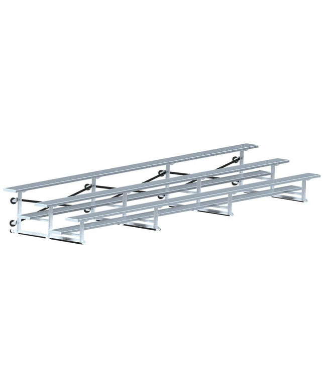 Jaypro Sports Bleacher - 21 ft. (3 Row - Single Foot Plank) - Tip & Roll | BLCH - 321TRG BLCH-321TRG - Play and Sync