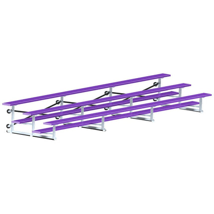 Jaypro Sports Bleacher - 21 ft. (3 Row - Single Foot Plank) - Tip & Roll (Powder Coated) BLCH-321TRGPC - Play and Sync