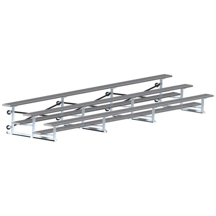 Jaypro Sports Bleacher - 21 ft. (3 Row - Single Foot Plank) - Tip & Roll (Powder Coated) BLCH-321TRGPC - Play and Sync