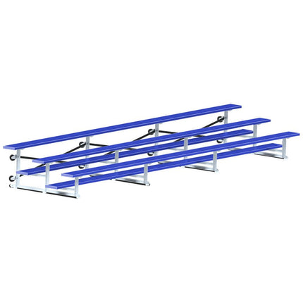 Jaypro Sports Bleacher - 21 ft. (3 Row - Single Foot Plank) - Tip & Roll (Powder Coated) BLCH-321TRGPC - Play and Sync
