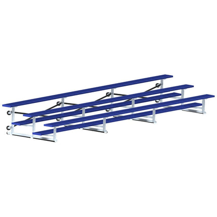 Jaypro Sports Bleacher - 21 ft. (3 Row - Single Foot Plank) - Tip & Roll (Powder Coated) BLCH-321TRGPC - Play and Sync