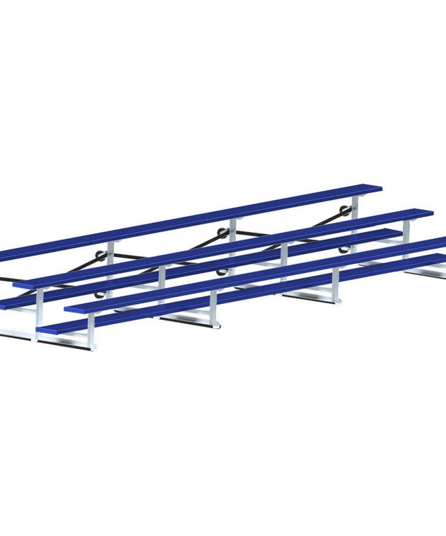 Jaypro Sports Bleacher - 21 ft. (3 Row - Single Foot Plank) - Tip & Roll (Powder Coated) BLCH-321TRGPC - Play and Sync