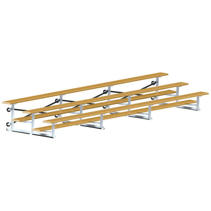Jaypro Sports Bleacher - 21 ft. (3 Row - Single Foot Plank) - Tip & Roll (Powder Coated) BLCH-321TRGPC - Play and Sync