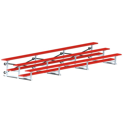 Jaypro Sports Bleacher - 21 ft. (3 Row - Single Foot Plank) - Tip & Roll (Powder Coated) BLCH-321TRGPC - Play and Sync