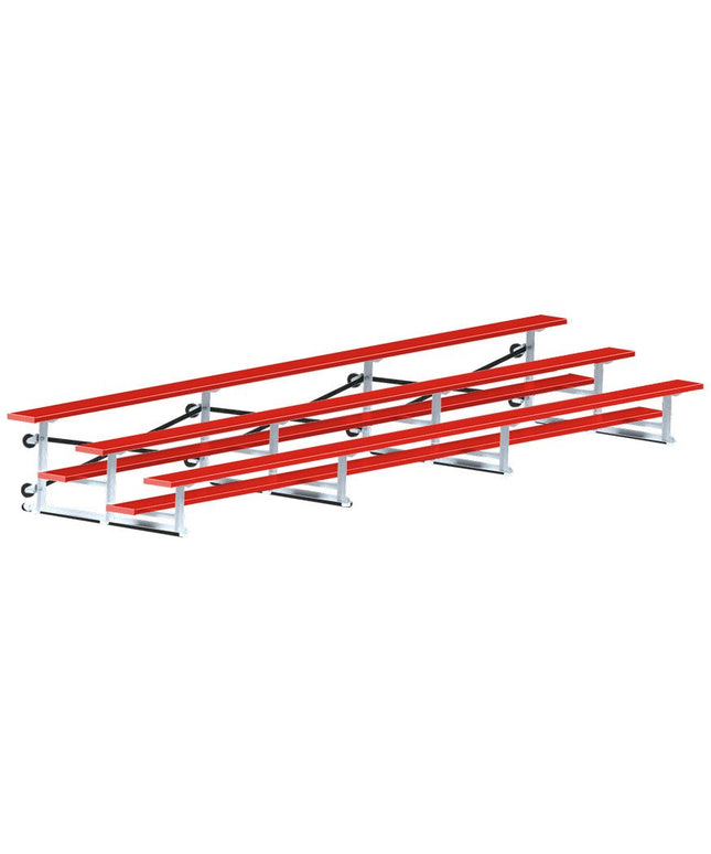 Jaypro Sports Bleacher - 21 ft. (3 Row - Single Foot Plank) - Tip & Roll (Powder Coated) BLCH-321TRGPC - Play and Sync