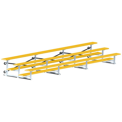 Jaypro Sports Bleacher - 21 ft. (3 Row - Single Foot Plank) - Tip & Roll (Powder Coated) BLCH-321TRGPC - Play and Sync