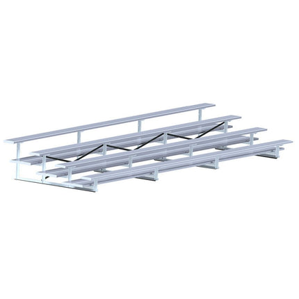 Jaypro Sports Bleacher - 21 ft. (4 Row - Double Foot Plank) - All Aluminum | BLDP - 421AL BLDP-421AL - Play and Sync